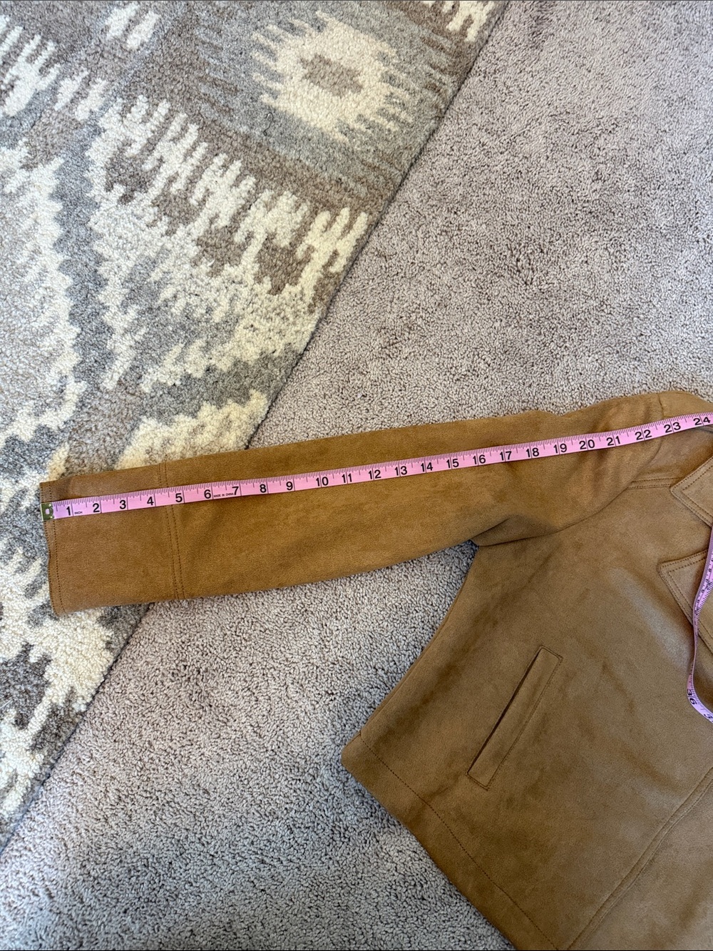 Philosophy soft faux suede moto jacket in camel - Picture 10 of 13